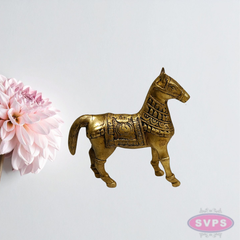 Handcrafted Brass Horse Figurine – 6 Inch Showpiece