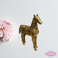 Handcrafted Brass Horse Figurine – 6 Inch Showpiece