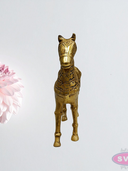 Handcrafted Brass Horse Figurine – 6 Inch Showpiece