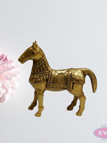 Handcrafted Brass Horse Figurine – 6 Inch Showpiece