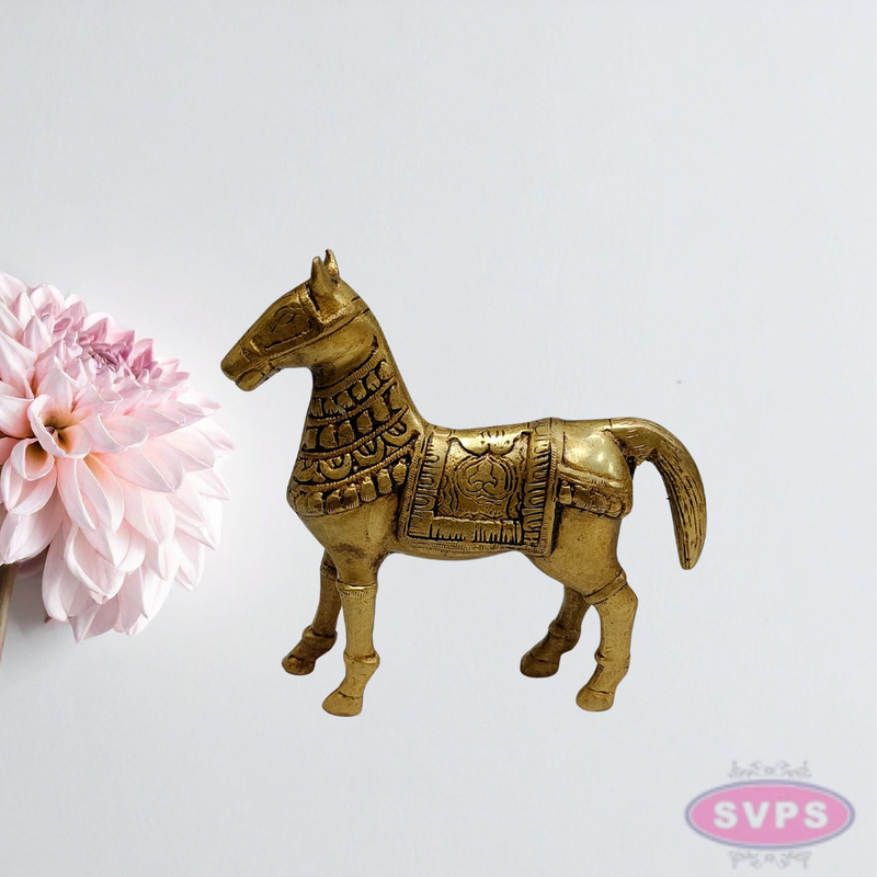 Handcrafted Brass Horse Figurine – 6 Inch Showpiece