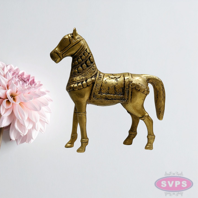 9 Inch Brass Horse Statue – Decorative Vastu Feng Shui Horse