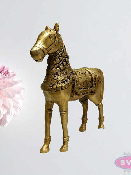 9 Inch Brass Horse Statue – Decorative Vastu Feng Shui Horse