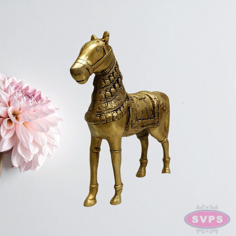 9 Inch Brass Horse Statue – Decorative Vastu Feng Shui Horse