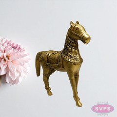 9 Inch Brass Horse Statue – Decorative Vastu Feng Shui Horse