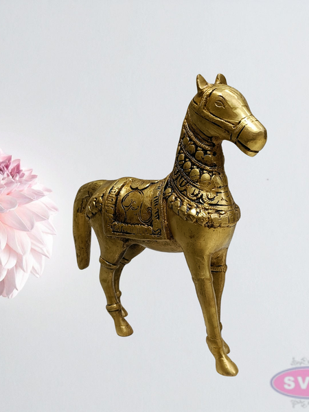 9 Inch Brass Horse Statue – Decorative Vastu Feng Shui Horse