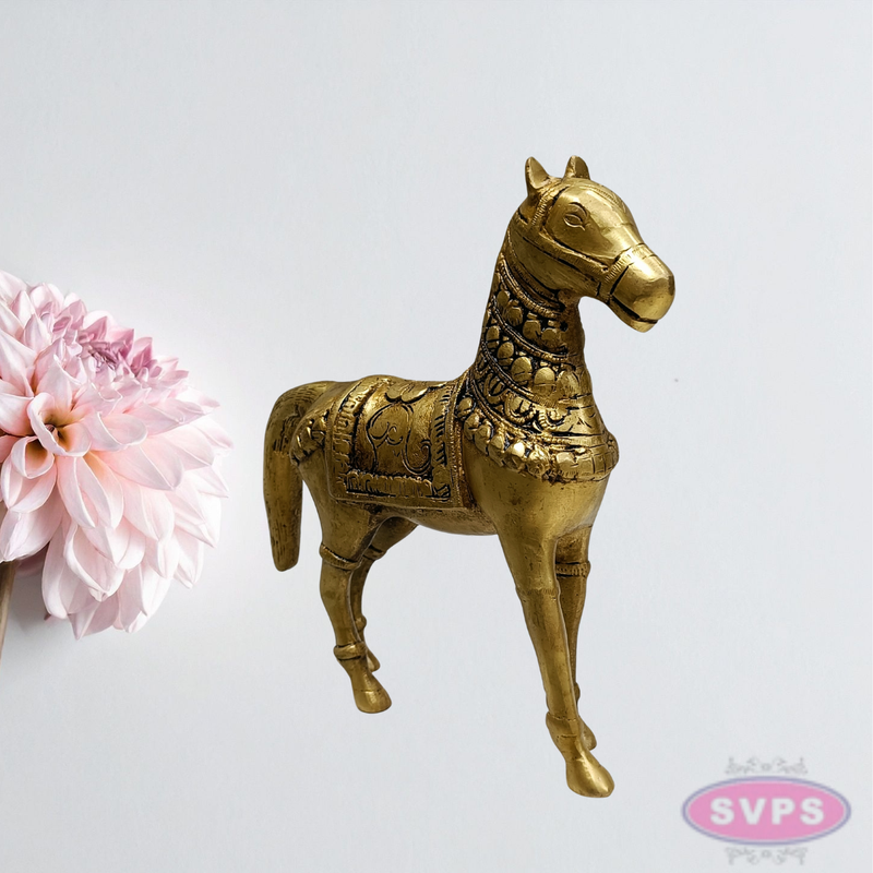 9 Inch Brass Horse Statue – Decorative Vastu Feng Shui Horse