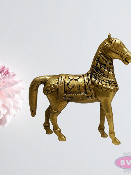 9 Inch Brass Horse Statue – Decorative Vastu Feng Shui Horse