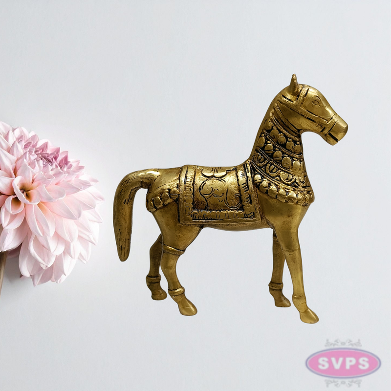 9 Inch Brass Horse Statue – Decorative Vastu Feng Shui Horse