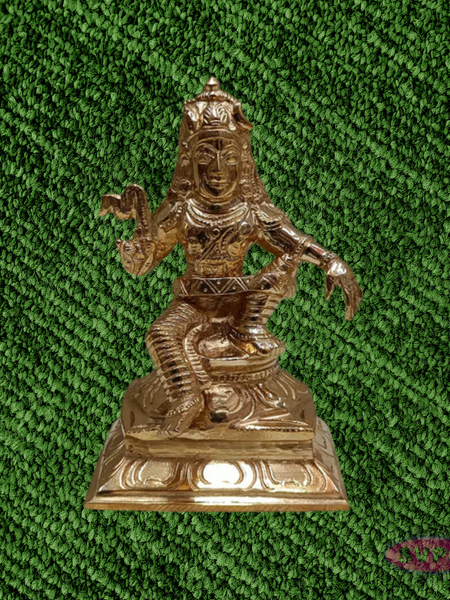 Traditional Handcrafted Panchalogham Iyappan Family Set – Lord Iyappan with Poorna and Pushkala Devi Idols