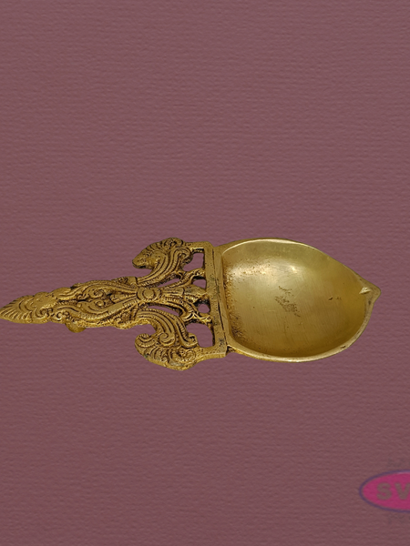 Antique Finish Brass Karpura Aarti – Temple Style