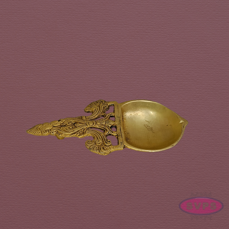 Antique Finish Brass Karpura Aarti – Temple Style