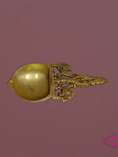 Antique Finish Brass Karpura Aarti – Temple Style