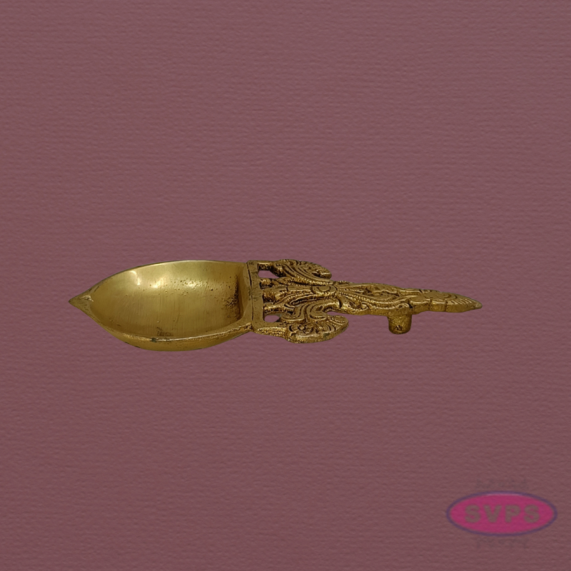 Antique Finish Brass Karpura Aarti – Temple Style