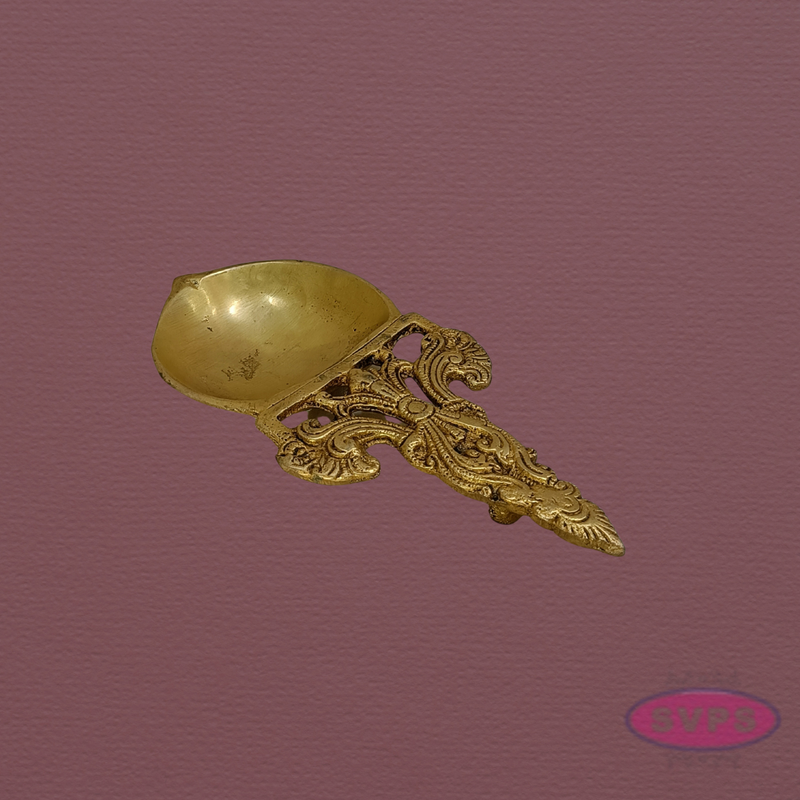 Antique Finish Brass Karpura Aarti – Temple Style