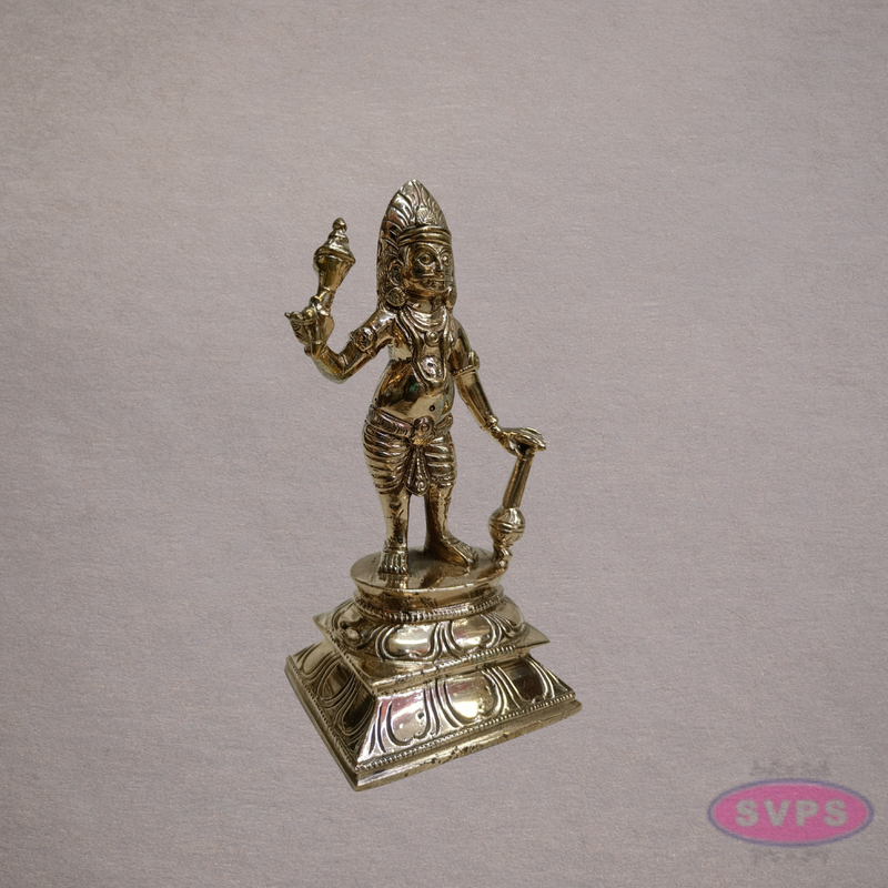 Panchaloha Madurai Veeran Idol – 6 Inch Traditional Guardian Deity Statue