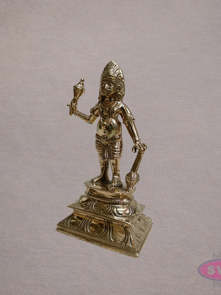 Panchaloha Madurai Veeran Idol – 6 Inch Traditional Guardian Deity Statue