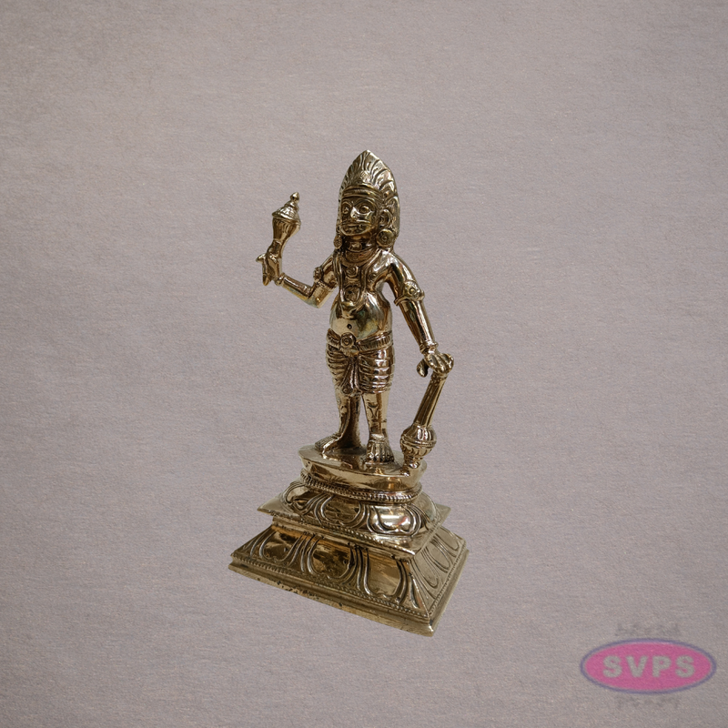 Panchaloha Madurai Veeran Idol – 6 Inch Traditional Guardian Deity Statue