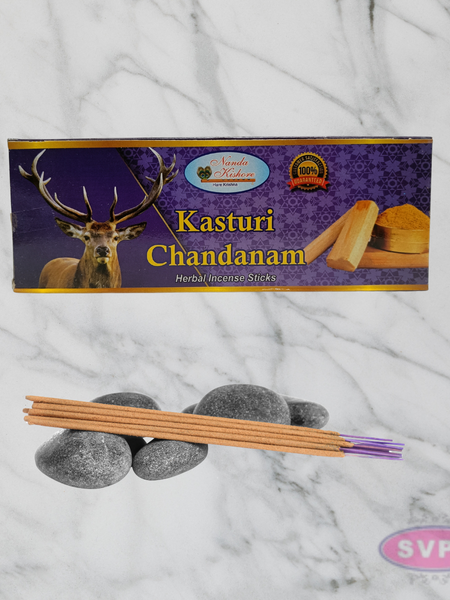 Kasturi Chandan Incense Sticks – Natural Handrolled Herbal Agarbatti for Meditation & Relaxation