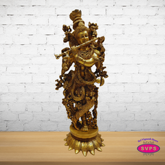 Premium Brass Lord Krishna Idol 25 Inch – Home & Temple Décor