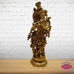 Premium Brass Lord Krishna Idol 25 Inch – Home & Temple Décor