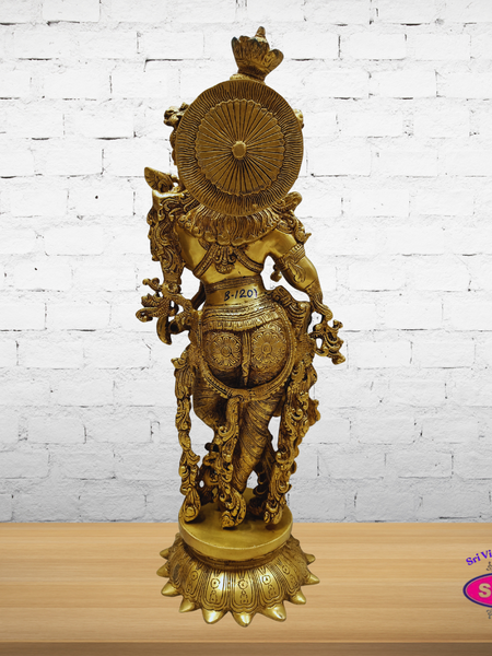Premium Brass Lord Krishna Idol 25 Inch – Home & Temple Décor