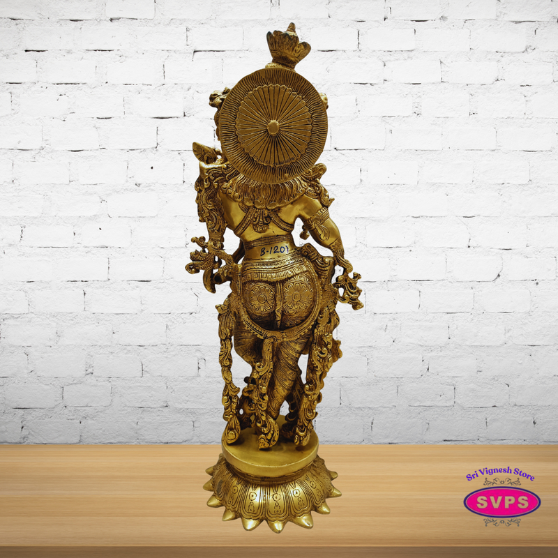 Premium Brass Lord Krishna Idol 25 Inch – Home & Temple Décor