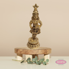 Shining Brass Bansuri Krishna Idol – Lord Krishna Playing Flute