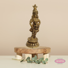 Shining Brass Bansuri Krishna Idol – Lord Krishna Playing Flute