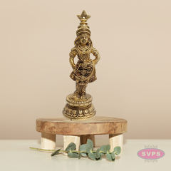 Shining Brass Bansuri Krishna Idol – Lord Krishna Playing Flute