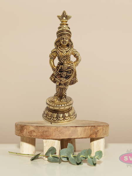 Shining Brass Bansuri Krishna Idol – Lord Krishna Playing Flute