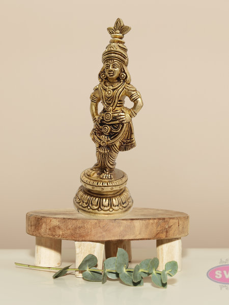 Shining Brass Bansuri Krishna Idol – Lord Krishna Playing Flute