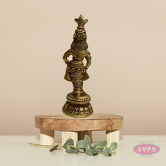 Shining Brass Bansuri Krishna Idol – Lord Krishna Playing Flute