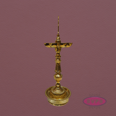 Handcrafted Brass Kuthu Vilakku with Lotus Base – Height 14 Inches