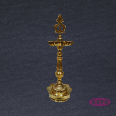 Handcrafted Brass Kuthu Vilakku with Lotus Base – Height 14 Inches