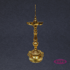 Handcrafted Brass Kuthu Vilakku with Lotus Base – Height 14 Inches