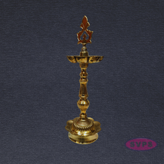 Handcrafted Brass Kuthu Vilakku with Lotus Base – Height 14 Inches