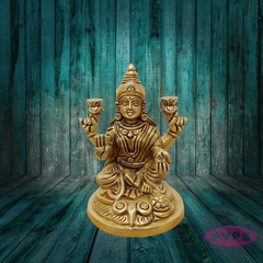 Brass Goddess Lakshmi Idol on Owl – Handcrafted Pooja Vigraham