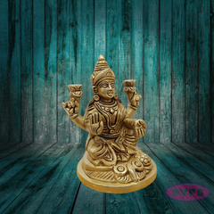 Brass Goddess Lakshmi Idol on Owl – Handcrafted Pooja Vigraham