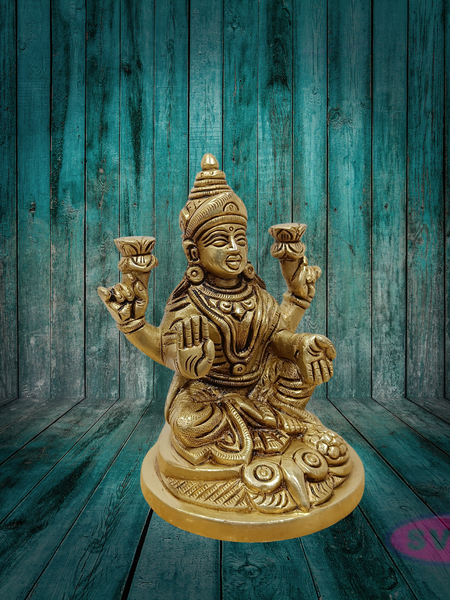 Brass Goddess Lakshmi Idol on Owl – Handcrafted Pooja Vigraham