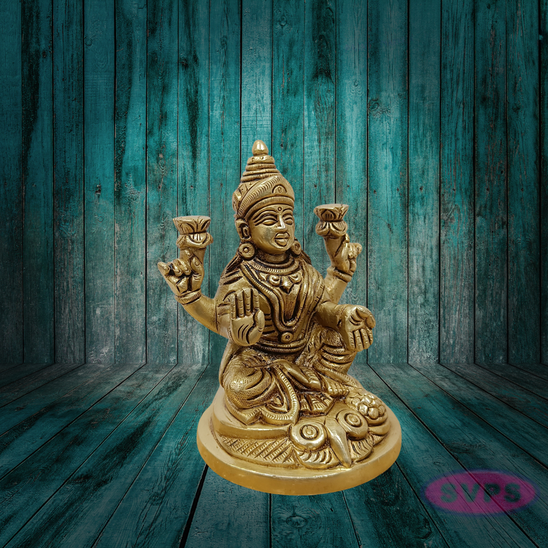 Brass Goddess Lakshmi Idol on Owl – Handcrafted Pooja Vigraham
