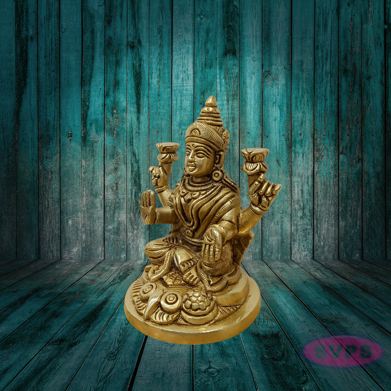 Brass Goddess Lakshmi Idol on Owl – Handcrafted Pooja Vigraham