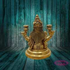 Brass Goddess Lakshmi Idol on Owl – Handcrafted Pooja Vigraham