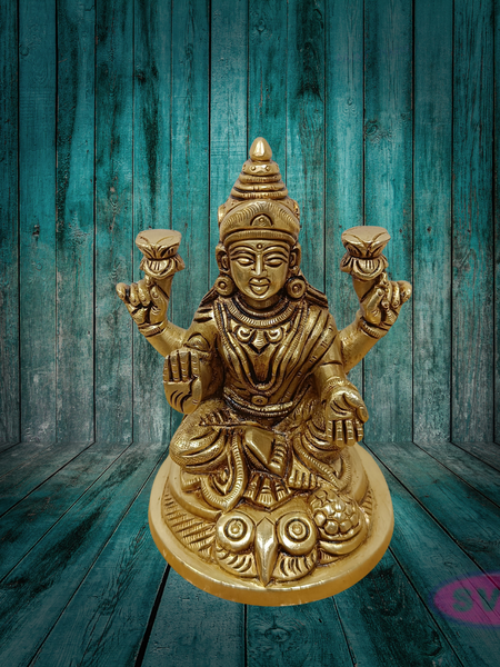 Brass Goddess Lakshmi Idol on Owl – Handcrafted Pooja Vigraham