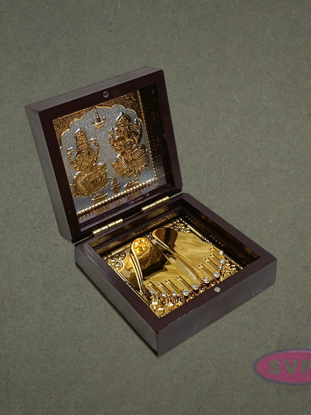 Lord Lakshmi Ganesha Paduka Box – Decorative Pooja Gift Box