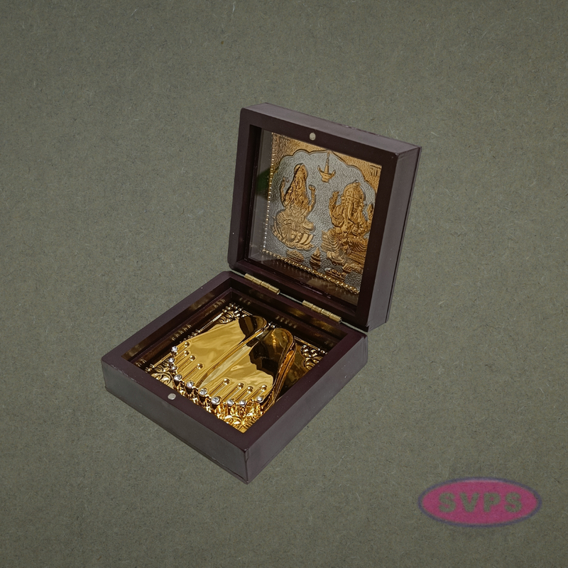 Lord Lakshmi Ganesha Paduka Box – Decorative Pooja Gift Box