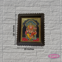 Sri Lakshmi Narasimha Tanjore Painting 18x15 Teak Wood Frame