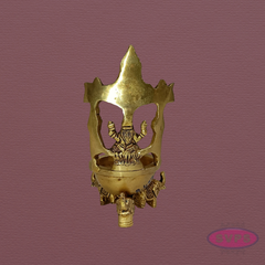 Handcrafted Brass Lakshmi Perumal Deepam with Elephant Base