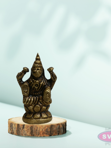 Mini Lakshmi Idol 1 Inch Brass Murti for Pooja & Pocket Temple