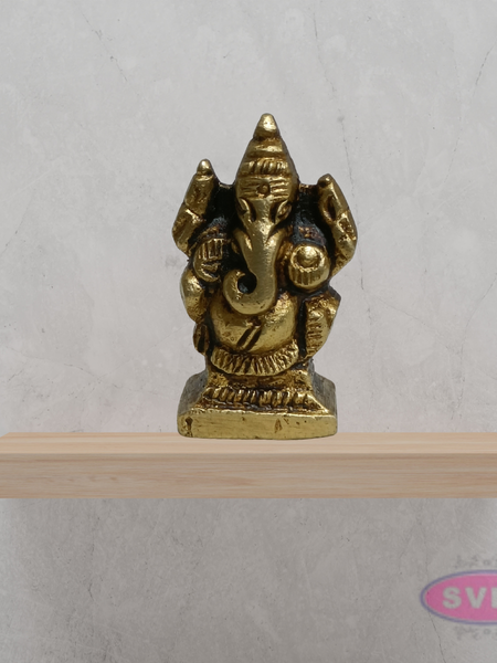 Mini Brass Lakshmi Ganesha Saraswati Idols 1 Inch Pooja Set